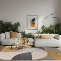 Matrix 76 Oval Sunset Grey Hand Carved Rug