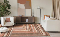 Matrix Wool Viscose 80 Network Terracotta Rug