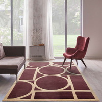 Metro Modern Style Plum Wool Rug