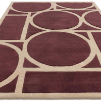 Metro Modern Style Plum Wool Rug