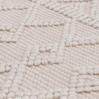 Asra Ivory Wool Fringed Rug