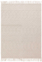 Asra Ivory Wool Fringed Rug