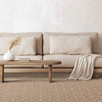 Global Cream Beige Lattice Cotton Jute Rug