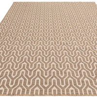 Global Cream Beige Lattice Cotton Jute Rug