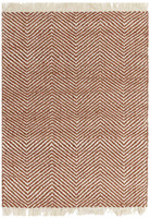 Vigo Rust Cream Flatweave Fringe Rug