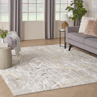 Glitz GLZ01 Ivory Multicolour Luxury Glossy Rug