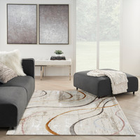 Glitz GLZ01 Ivory Multicolour Luxury Glossy Rug