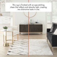 Glitz GLZ02 Ivory Grey Luxury Glossy Rug