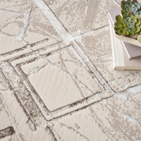 Glitz GLZ02 Ivory Grey Luxury Glossy Rug