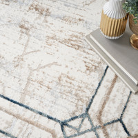 Glitz GLZ03Ivory Taupe Luxury Glossy Rug