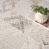 Glitz GLZ04 Ivory Multicolour Luxury Glossy Rug