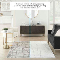 Desire DSR03 Grey Silver Luxury Silky Rug