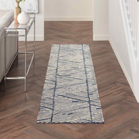 Colorado CLR01 White Blue Wool Rug