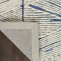 Colorado CLR01 White Blue Wool Rug