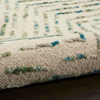 Colorado CLR02 Ivory Green Wool Rug