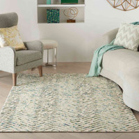 Colorado CLR02 Ivory Green Wool Rug