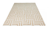 Lugano LUG01 Silky Modern Ivory Gold Rug