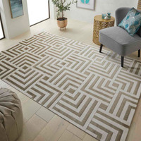 Lugano LUG01 Silky Modern Ivory Gold Rug