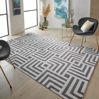 Lugano LUG01 Silky Modern Geometric Rug