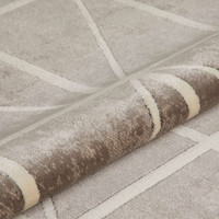 Lugano LUG02 Silky Modern Light Grey Ivory Rug