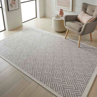 Lugano LUG03 Silky Modern Light Grey Ivory Rug