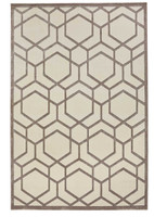 Lugano LUG04 Silky Modern Ivory Light Grey Rug