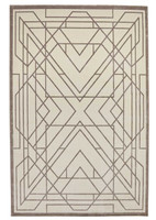 Lugano LUG07 Silky Modern Ivory Grey Rug