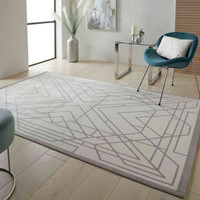Lugano LUG07 Silky Modern Ivory Grey Rug