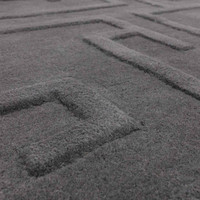 Maze Charcoal Grey Thick 3D Carved Wool Rug