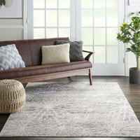 On Sale Abstract Silky Textures SLY07 Ivory Beige Rug 119x180cm