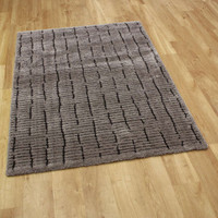 Silky Grey Black Soft Dune Rug 2131