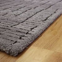 Silky Steel Grey Black Dune Rug 5131