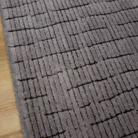 Silky Steel Grey Black Dune Rug 5131