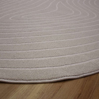 Pebble Shape White Rug Geo 6161