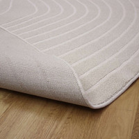 Pebble Shape White Rug Geo 6161