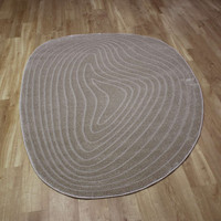 Pebble Shape Beige Floor Rug Geo 9191