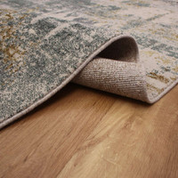 Silky Cream Teal Gold Rust Stella Rug JC990