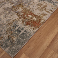 Silky Cream Teal Gold Rust Stella Rug JC990
