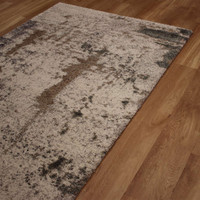 White Natural Grey Abstract Thick Mehari Rug 6747