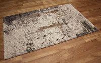 White Natural Grey Abstract Thick Mehari Rug 6747