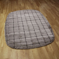 Silky Grey Rounded Rectangle Dune Rug 2181