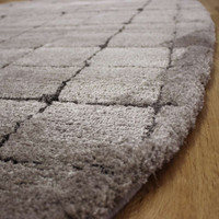 Silky Grey Rounded Rectangle Dune Rug 2181