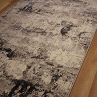 Luxurious Grey Ivory Abstract Canyon Rug 6626