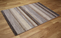 Natural Brown Stripe Hardwearing Galleria Rug 9293