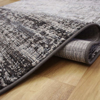 Luxurious Charcoal Silver Blue Canyon Rug 3575