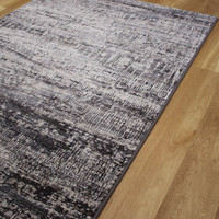 Luxurious Charcoal Silver Blue Canyon Rug 3575