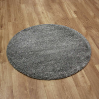 Plain Green Grey Thick Shaggy Rug Mehari 4747