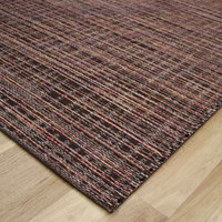 Thin Brown Red Handwoven Wool Goa Rug 1003