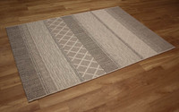 Highline Grey Natural White Thin Wool Rug 3037
