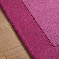 Colours Pink Wool Rug Plain Border Runner